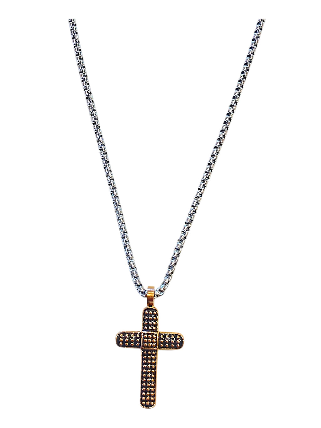 Collana uomo Héctor Croce con borchiette piatte