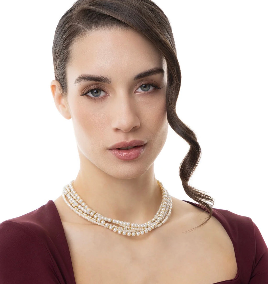 Collana Vestopazzo donna multifilo con perle