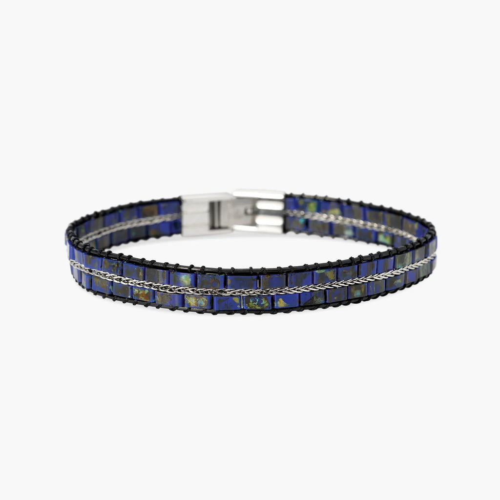 Bracciale Kidult uomo in lapis sintetico con cordino