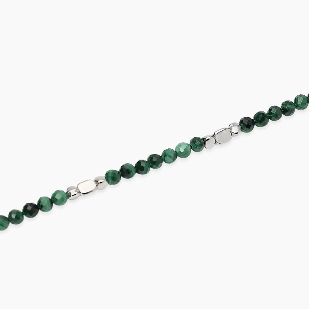 Bracciale Mabina Uomo in argento e malachite sintetica
