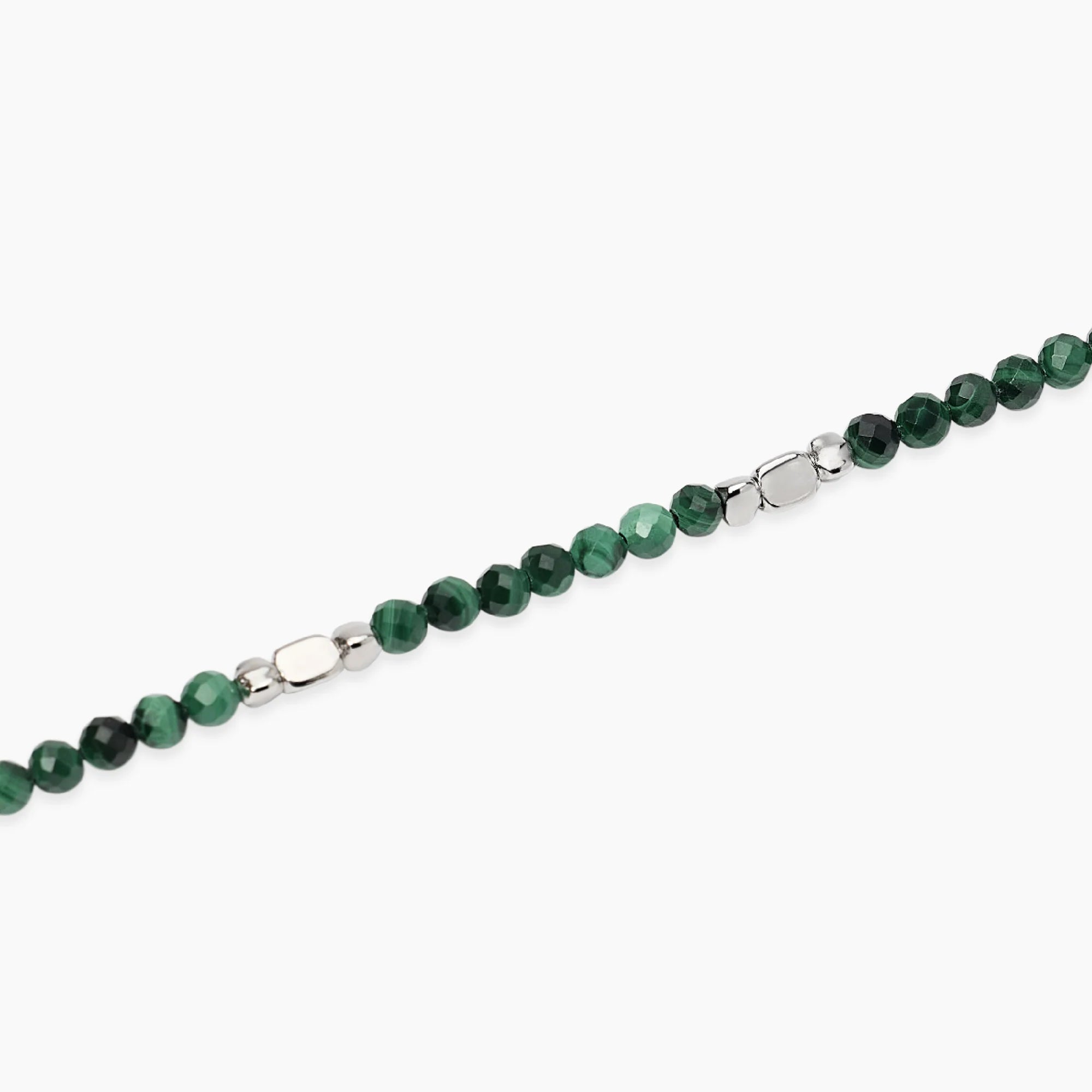Bracciale Mabina Uomo in argento e malachite sintetica