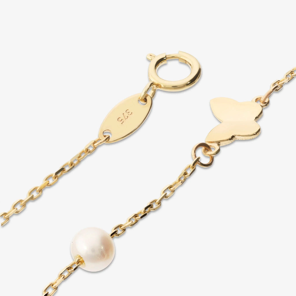 Bracciale Milor con Farfalle e Perline Oro 375