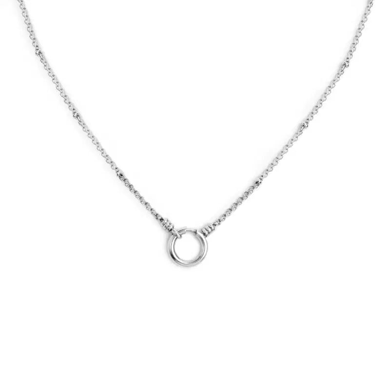 Collana Marlù catena mesh con sfere al centro moschettone ad anello