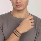 Bracciale Kidult uomo in acciaio con nylon e spinello nero