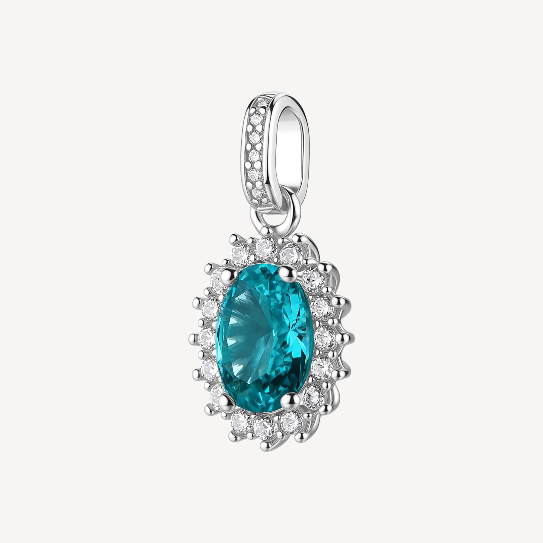 Charm argento Fancy Aqua green Kate
