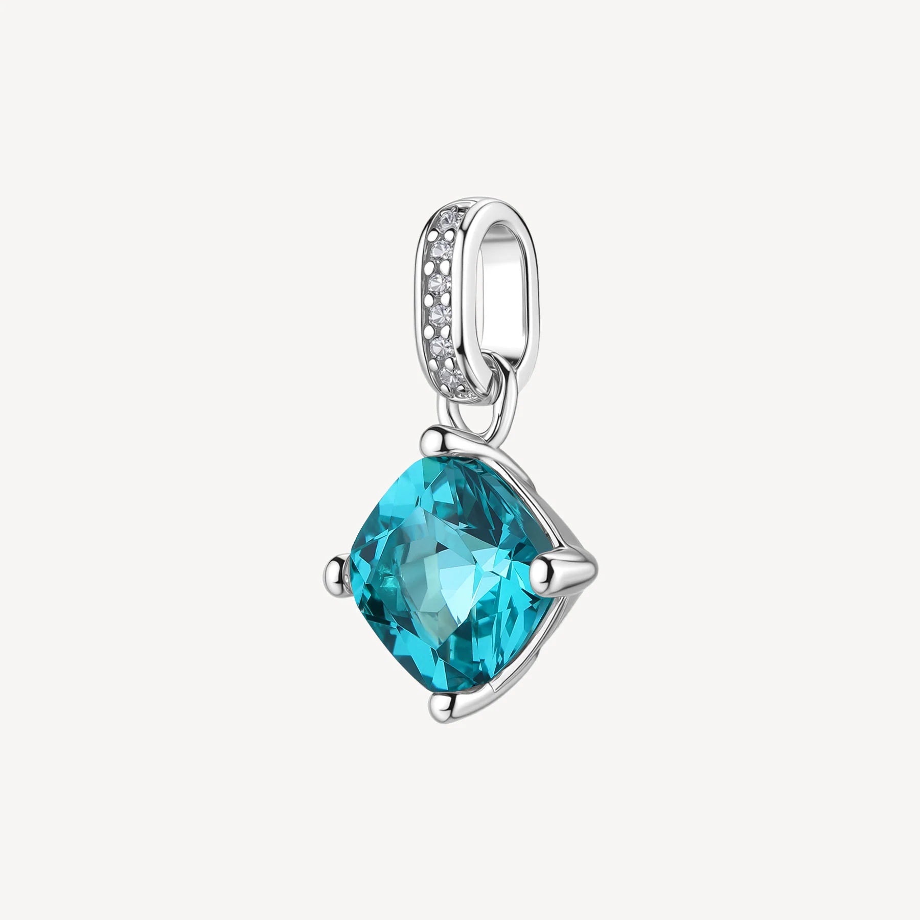 Charm argento Fancy Aqua green Punto luce