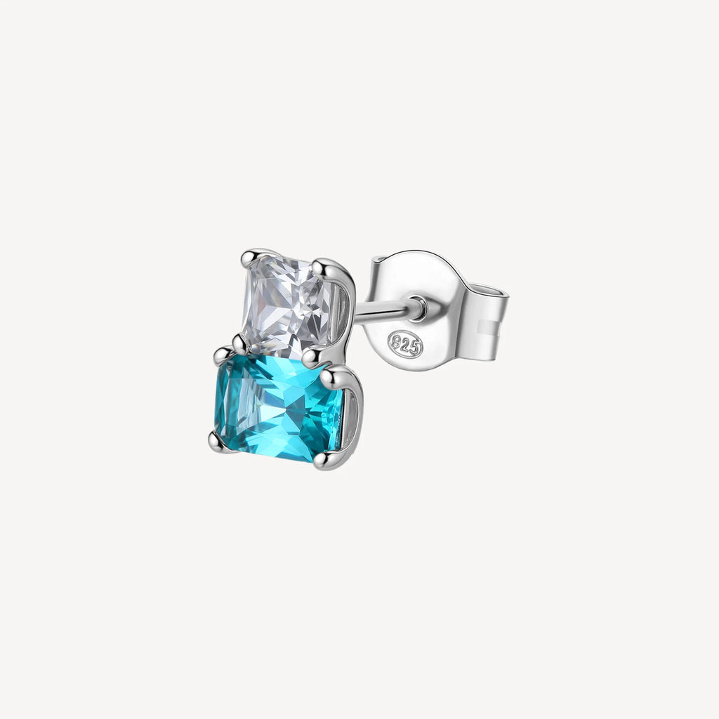 Orecchino argento Fancy Aqua green