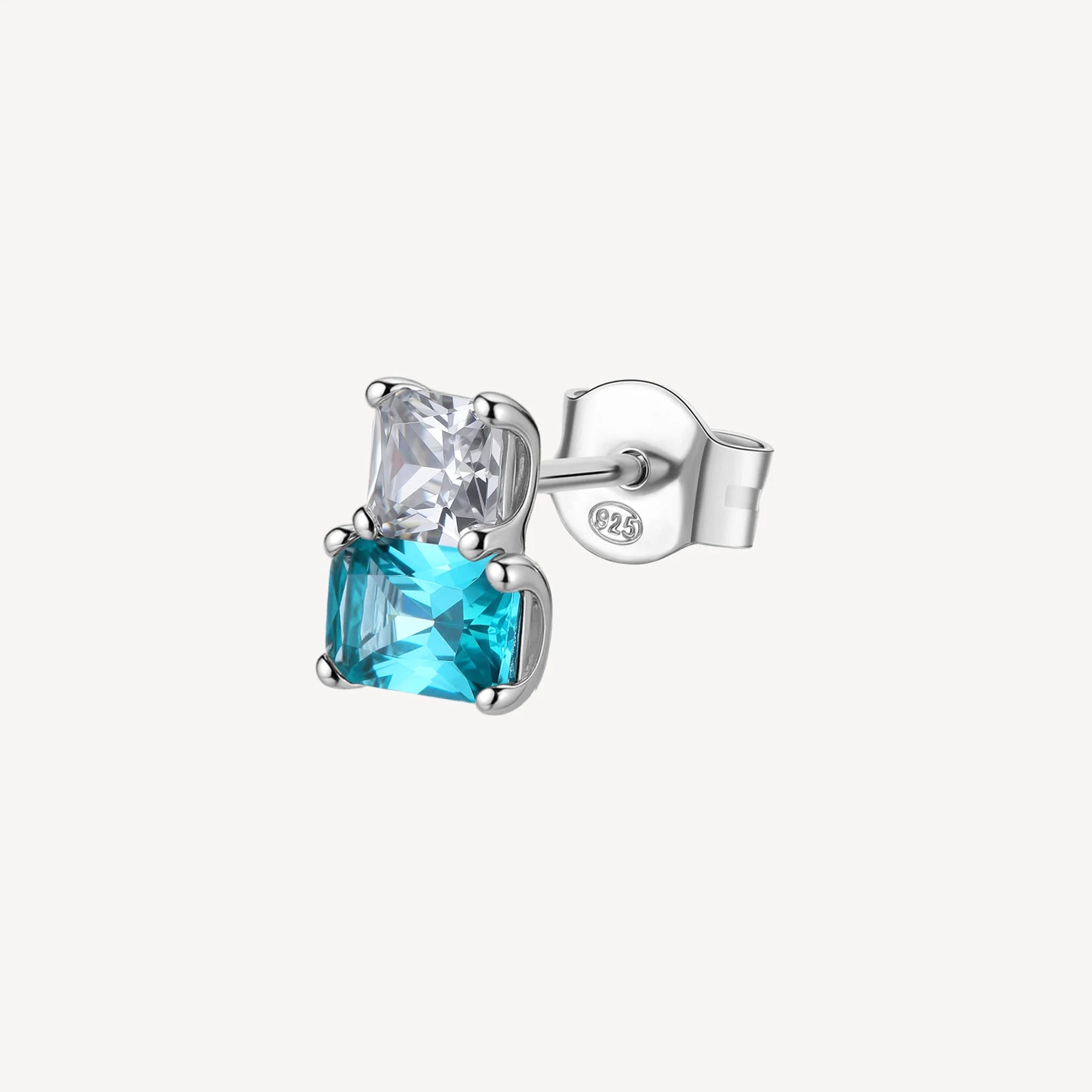 Orecchino argento Fancy Aqua green
