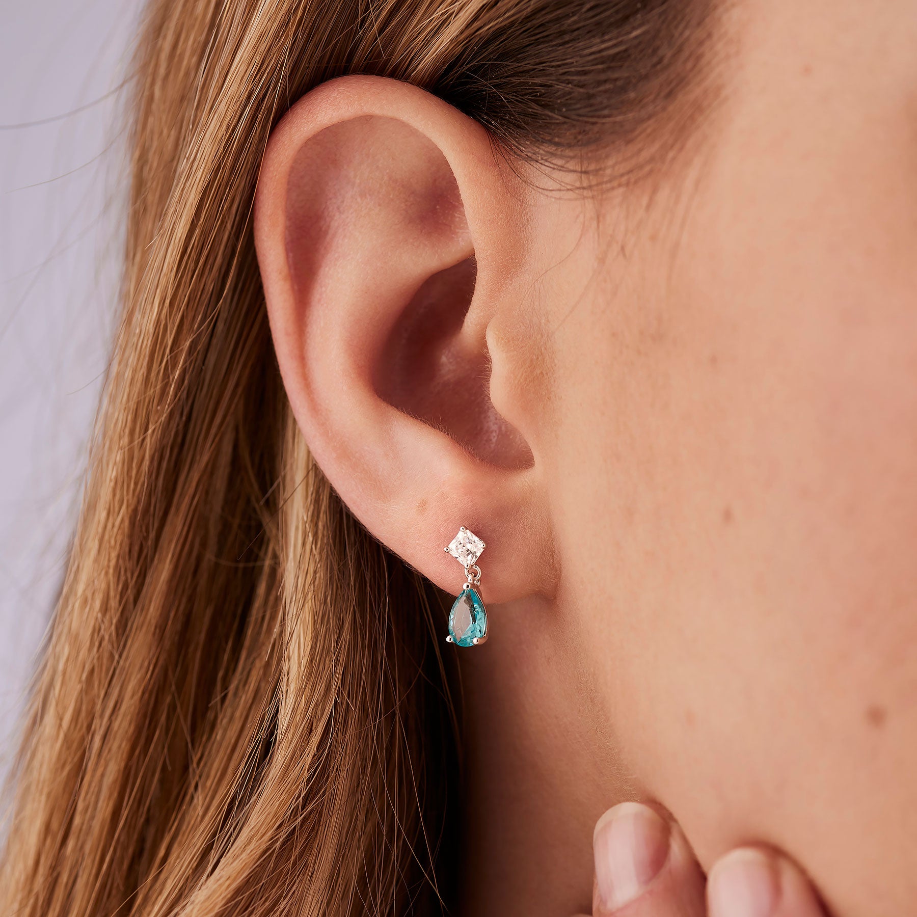 Orecchini argento Fancy Goccioline Aqua green
