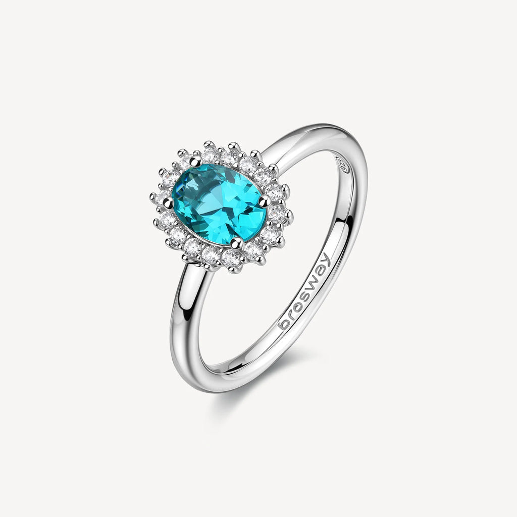 Anello argento Fancy Aqua green Kate