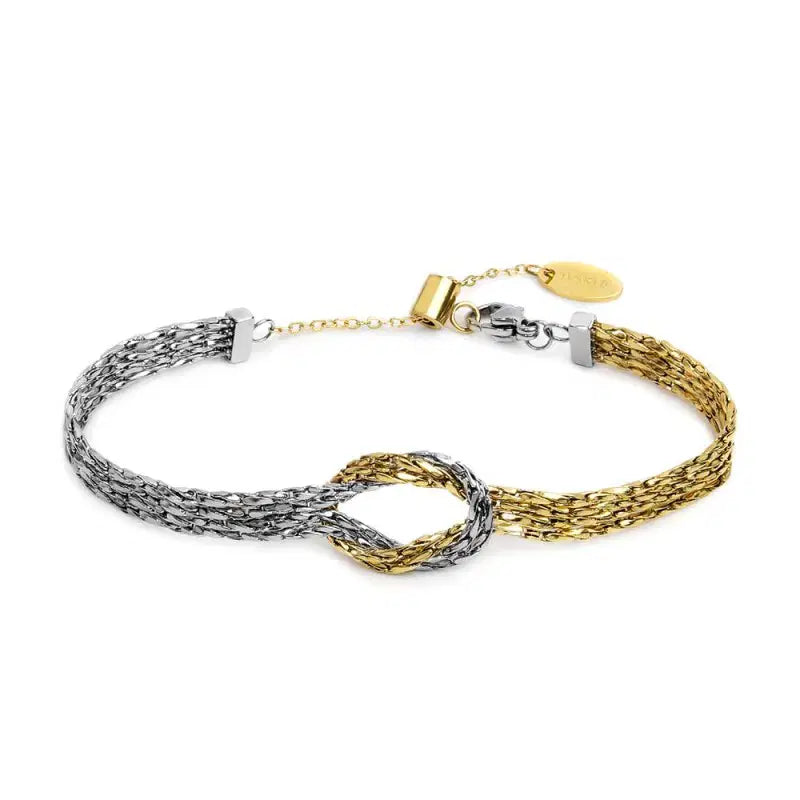 Bracciale Marlù con nodo centrale catena snake quadrata ritorta