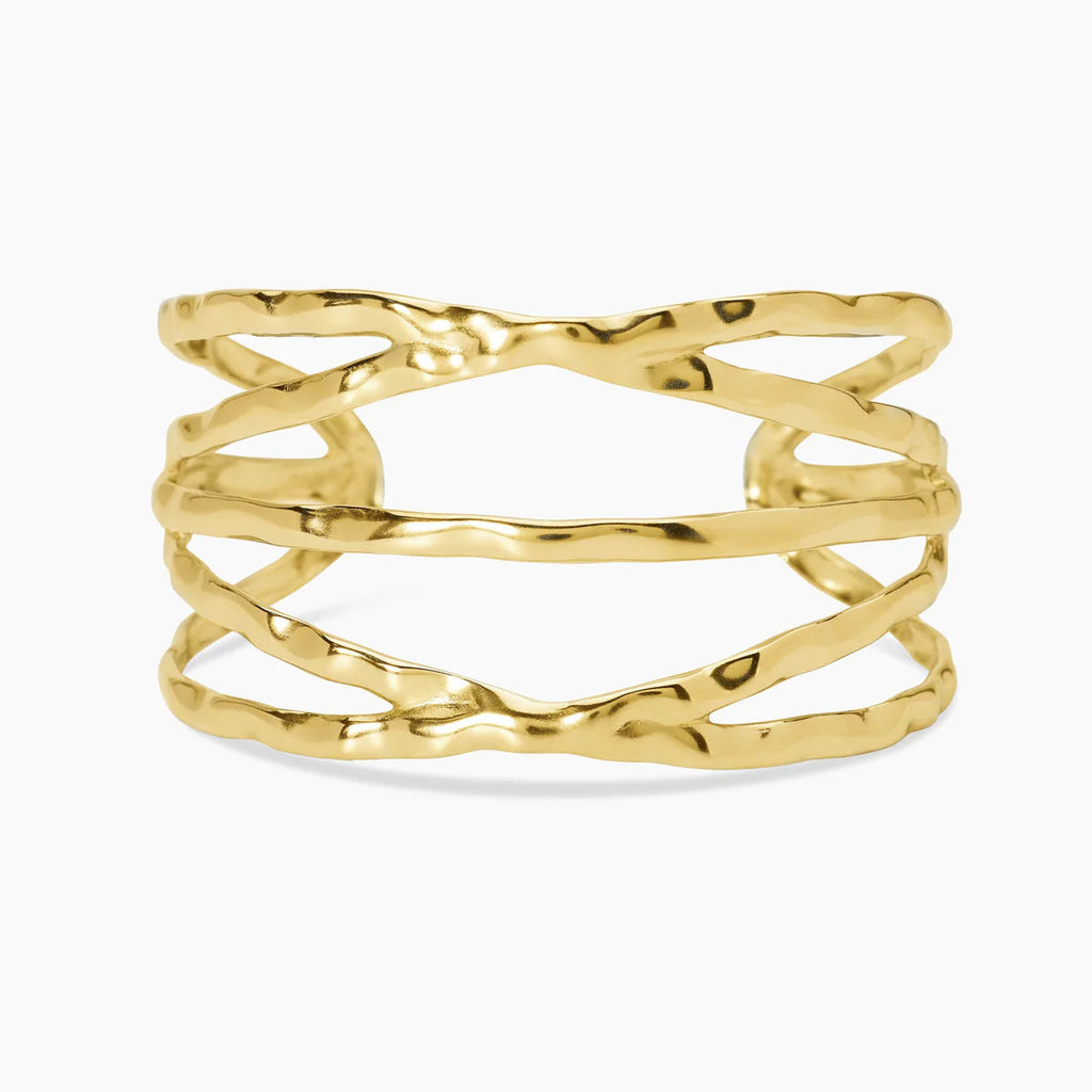 Bracciale Kidult donna cuff in acciaio dorato