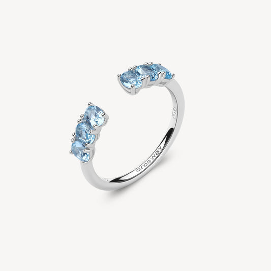 Anello argento Fancy light sapphire