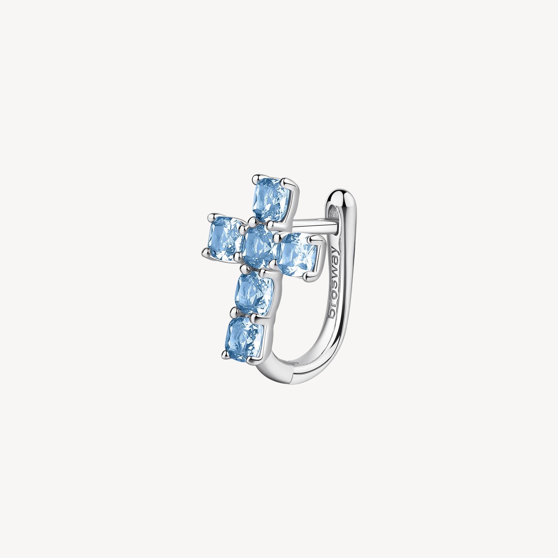 Orecchino argento Brosway Fancy Cloud light blue Croce