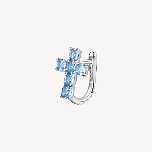 Orecchino argento Brosway Fancy Cloud light blue Croce