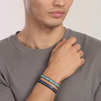 Bracciale Kidult uomo in lapis sintetico con cordino