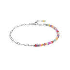 Bracciale Marlù donna con perline colorate e catena a maglia larga