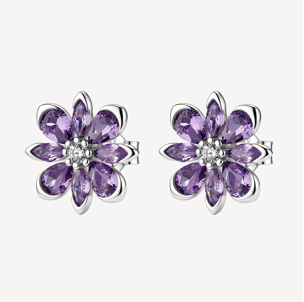 Orecchini argento Fancy Magic purple Fiore