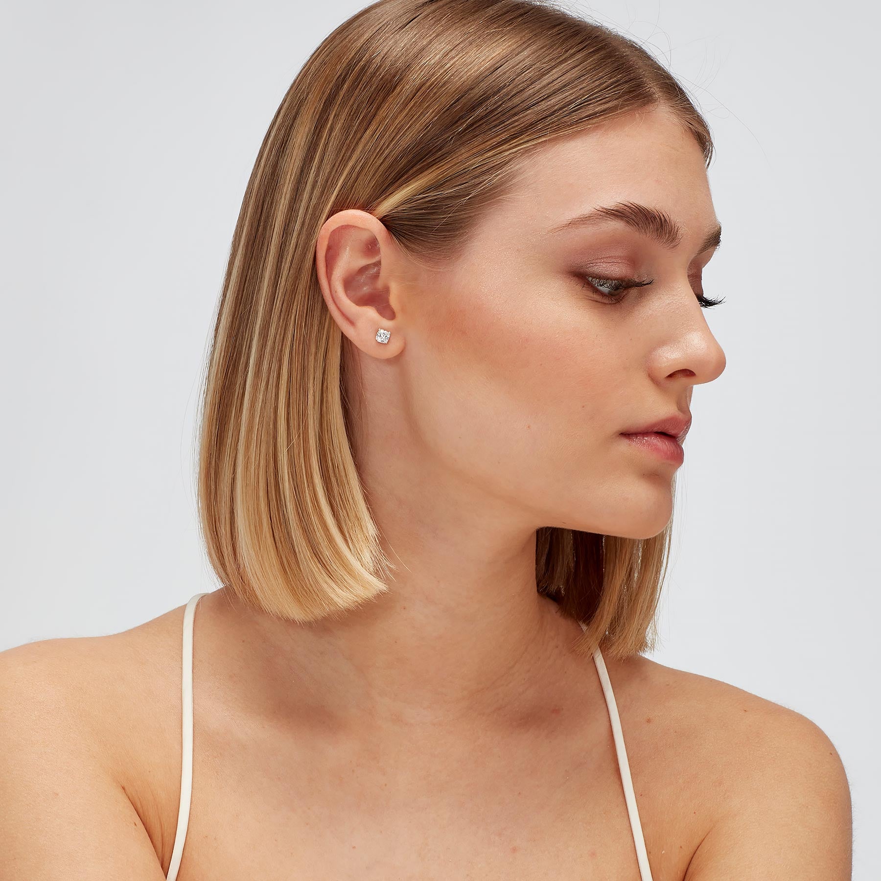 Orecchino argento Fancy infinite white