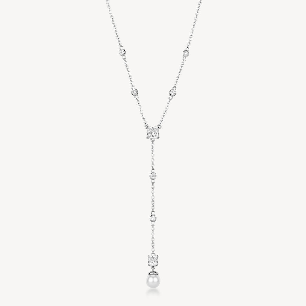 Collana Brosway Fancy Infinite white Y Zirconi e perla conchiglia finale