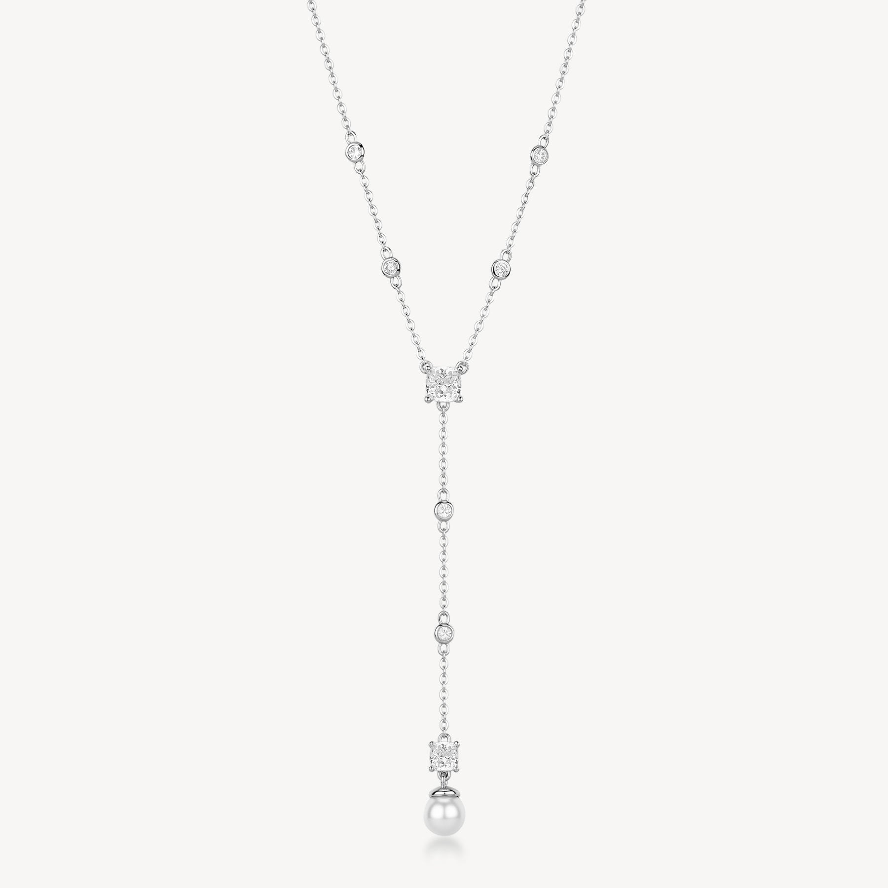 Collana Brosway Fancy Infinite white Y Zirconi e perla conchiglia finale