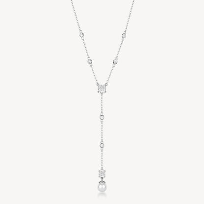 Collana Brosway Fancy Infinite white Y Zirconi e perla conchiglia finale