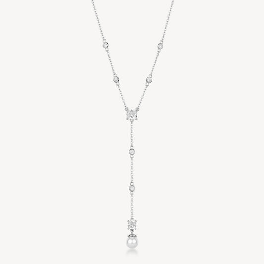 Collana Brosway Fancy Infinite white Y Zirconi e perla conchiglia finale