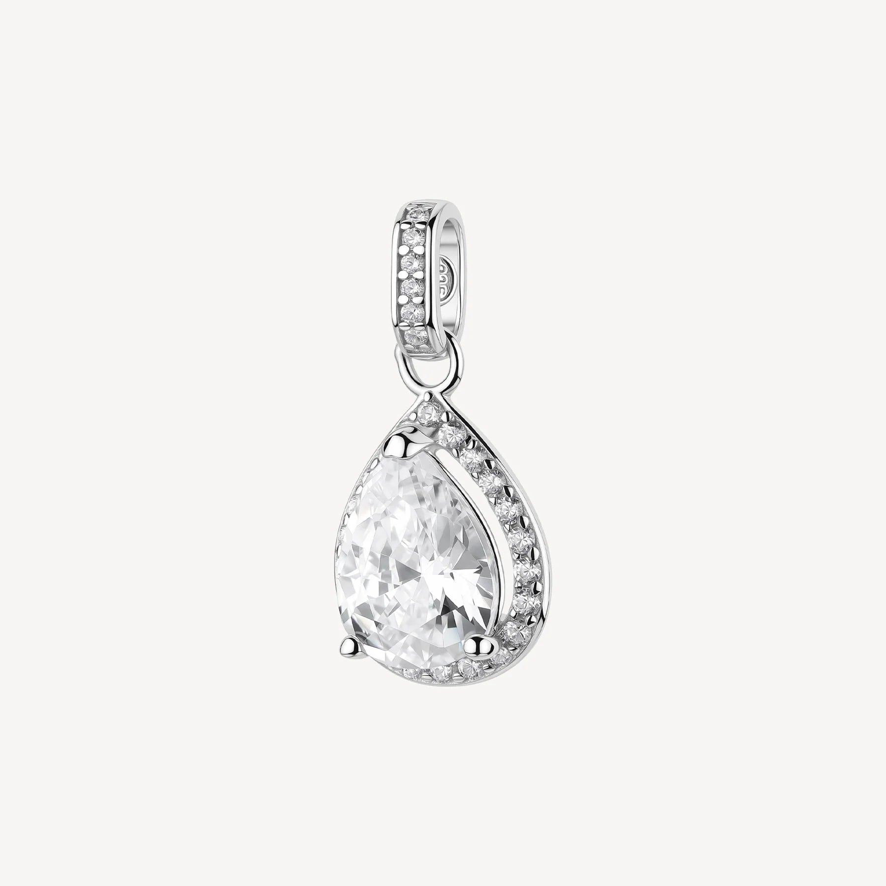 Charm argento Fancy Infinite white Goccia