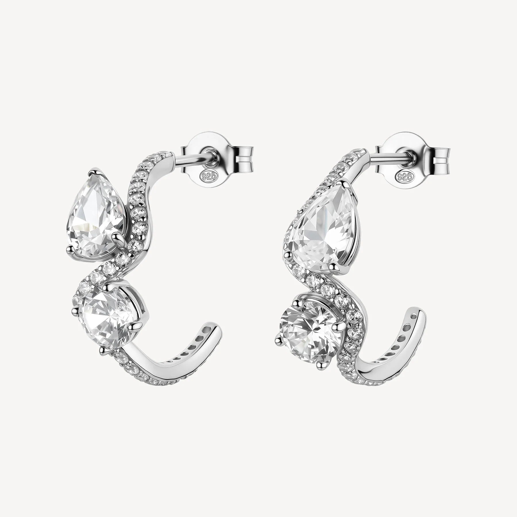 Orecchini argento Fancy Infinite white Cerchio con goccia