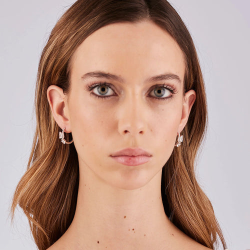 Orecchini argento Fancy Infinite white Cerchio con goccia