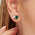 Orecchino argento Fancy life green