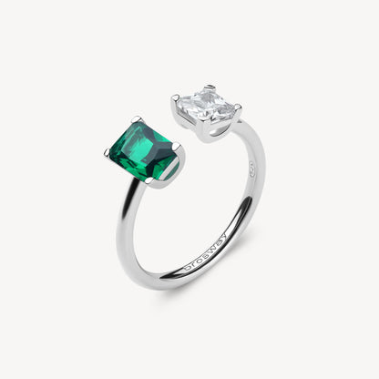 Anello argento Fancy life green