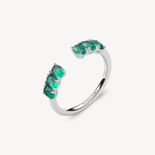 Anello argento Fancy life green