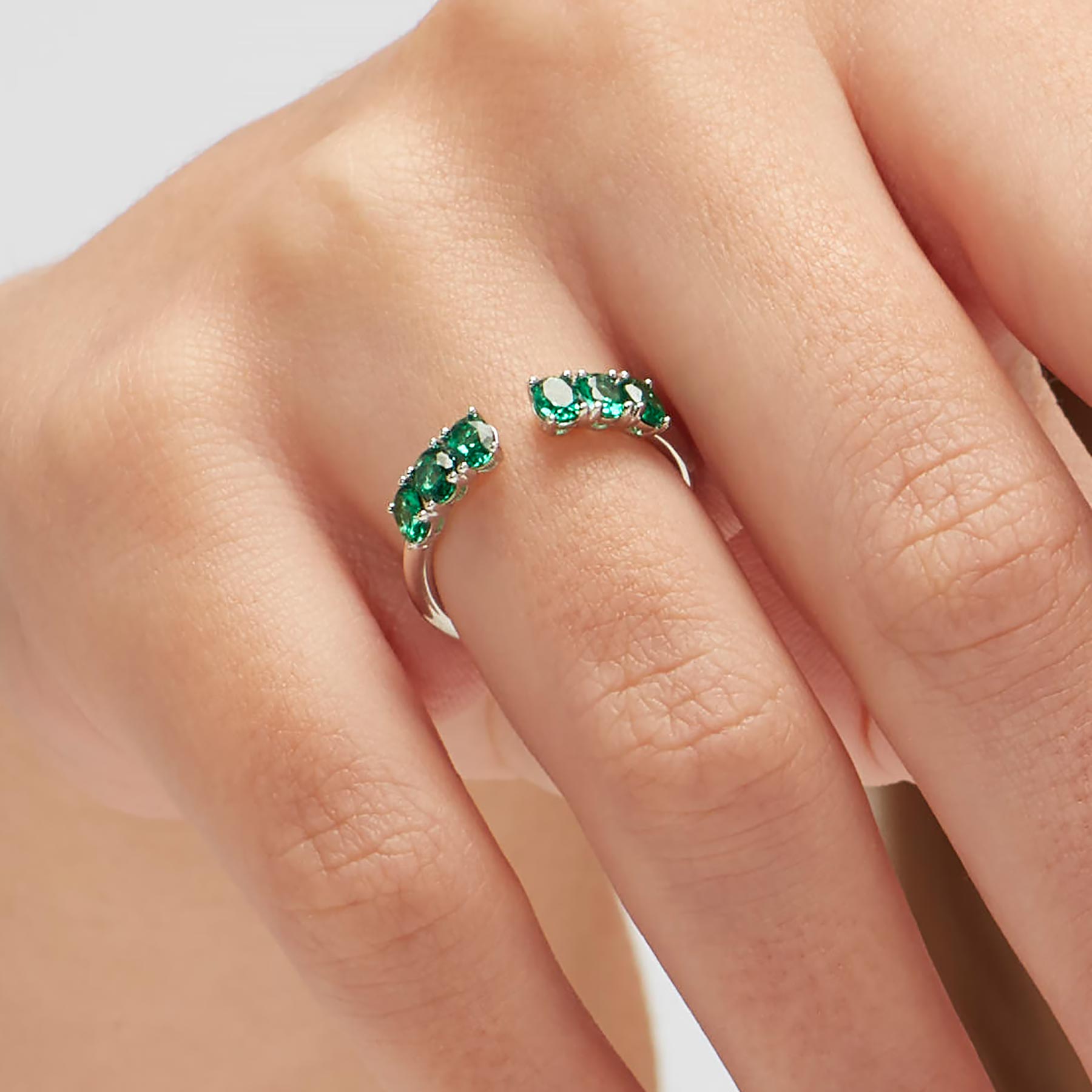 Anello argento Fancy life green