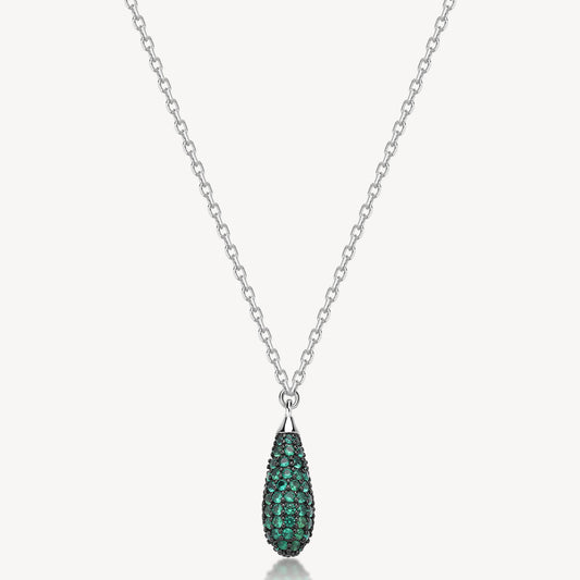 Collana Brosway Fancy Life green Goccia pavè piccola