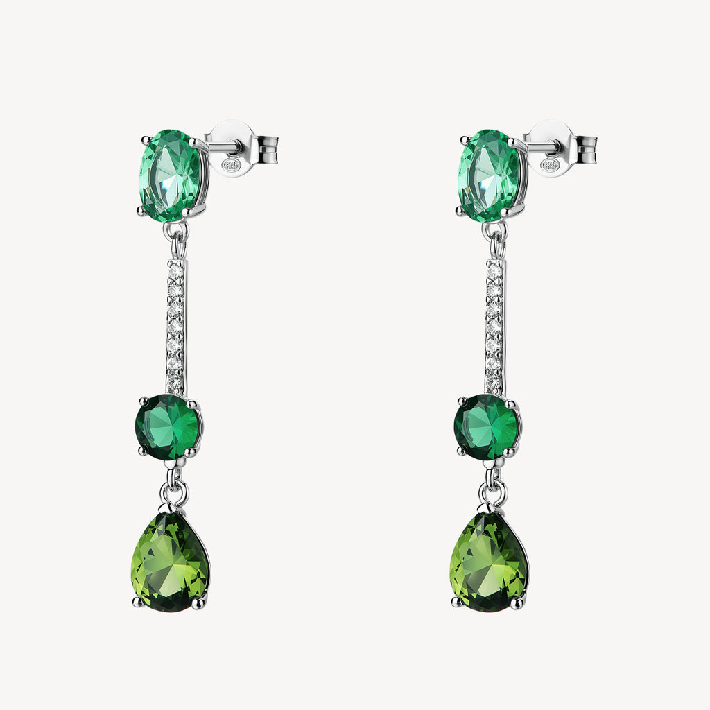 Orecchini Brosway Fancy donna Life green Pendenti smeraldo e peridot