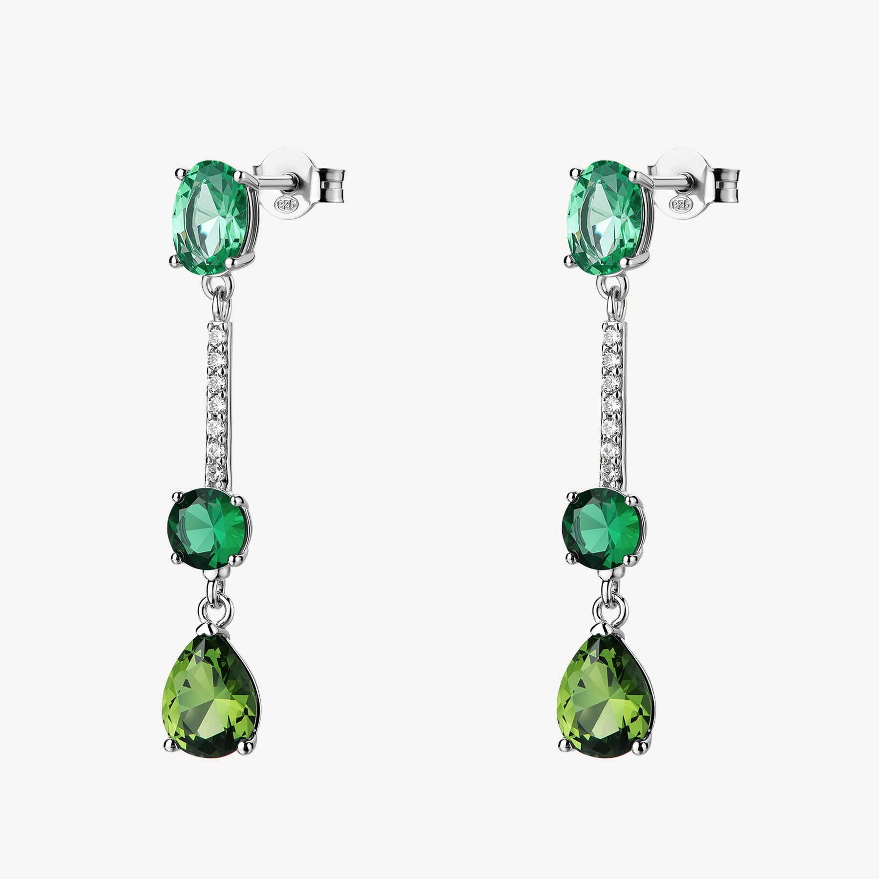 Orecchini Brosway Fancy donna Life green Pendenti smeraldo e peridot