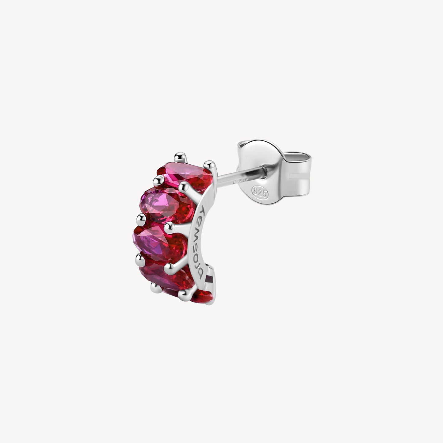 Orecchino argento Fancy passion ruby