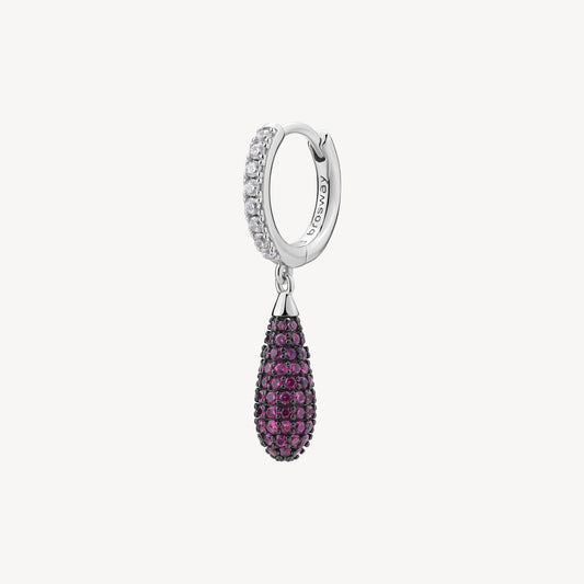 Mono Orecchino cerchietto Brosway Fancy Passion ruby Goccia pavè