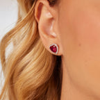 Orecchini argento Fancy donna Passion ruby Cuore