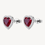 Orecchini argento Fancy donna Passion ruby Cuore