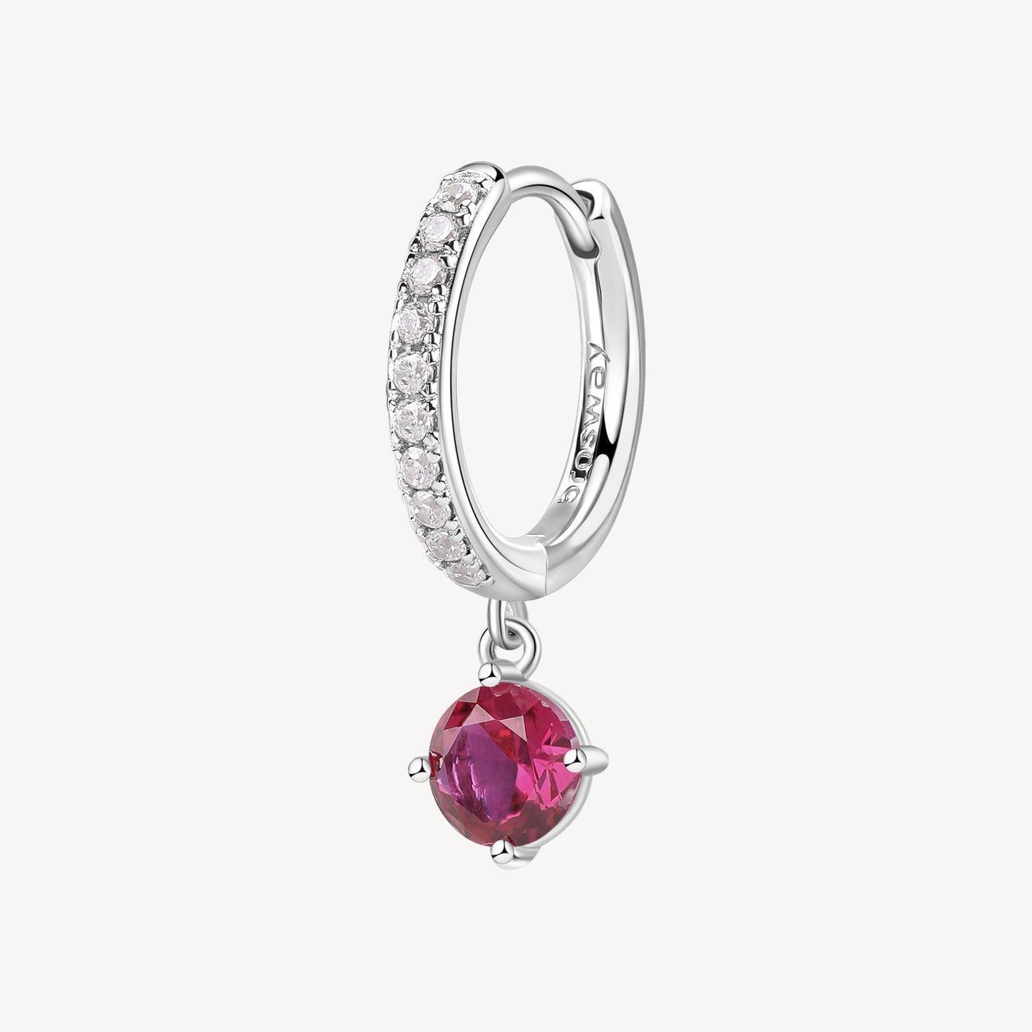 Orecchino argento Fancy passion ruby