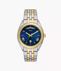 Orologio Fossil uomo Campbell Acciaio bicolore e quadrante blu