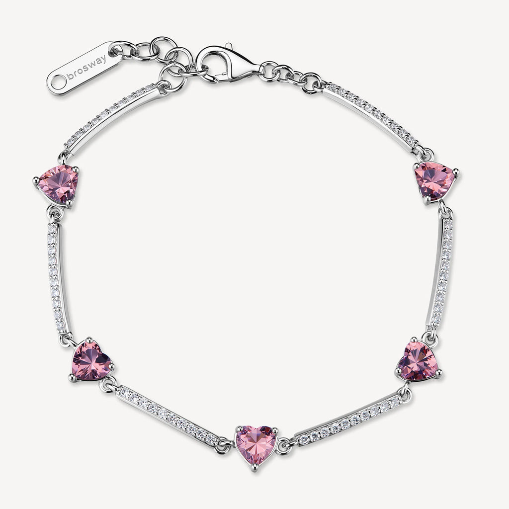 Bracciale argento Fancy Tender Pink Cuori