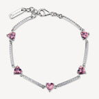 Bracciale argento Fancy Tender Pink Cuori