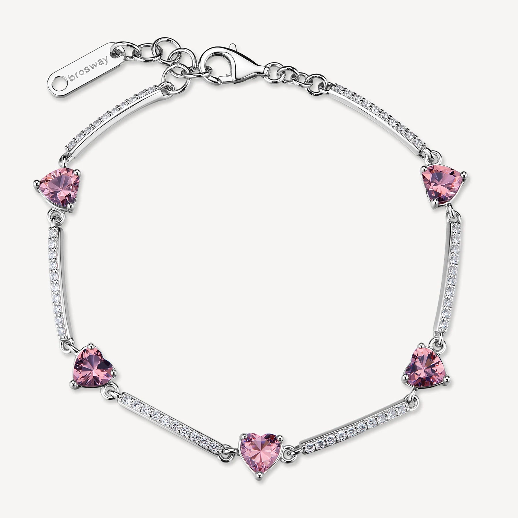 Bracciale argento Fancy Tender Pink Cuori
