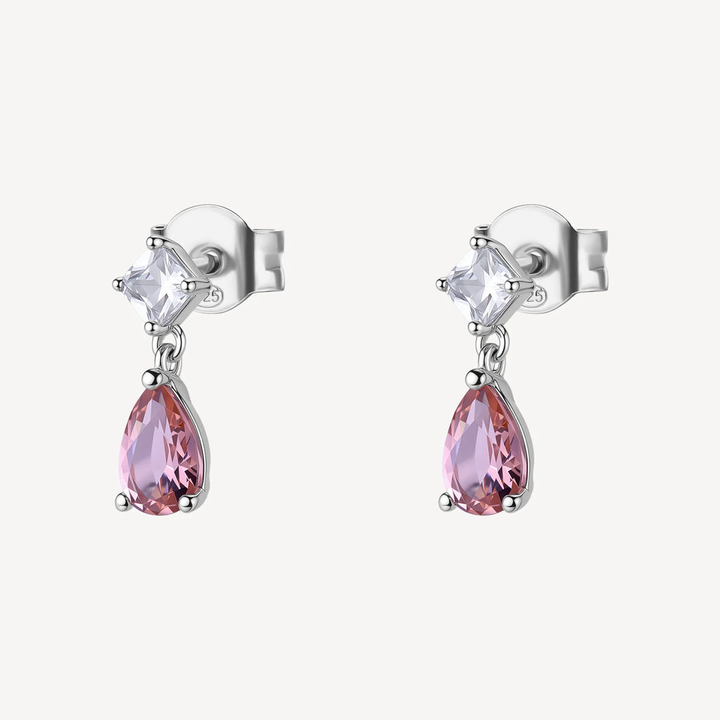 Orecchini argento Fancy Tender Pink Gocciolina pendente