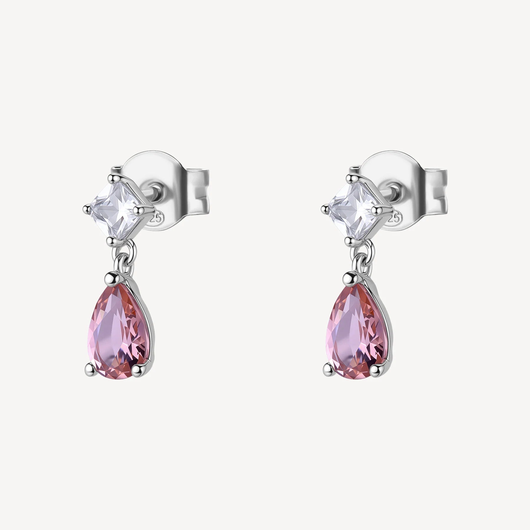 Orecchini argento Fancy Tender Pink Gocciolina pendente
