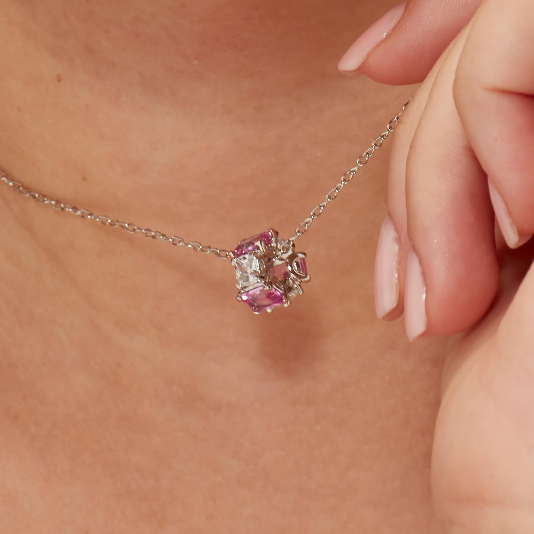 Charm argento Fancy vibrant pink