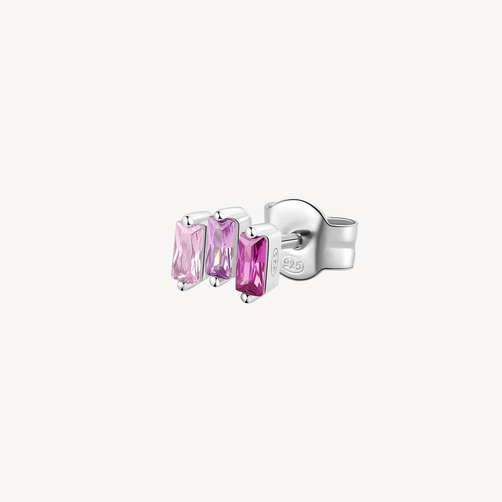Orecchino argento Fancy vibrant pink